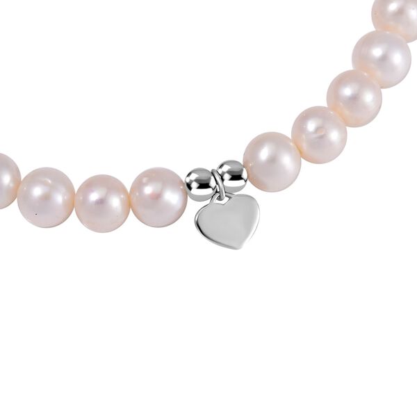 Weiße Süßwasser Perle Armband ca. BR-Stretch cm 925 Silber rhodiniert image number 4