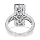 Blauer Diamant Ring, 925 Silber platiniert (Größe 16.00) ca. 0.50 ct image number 4