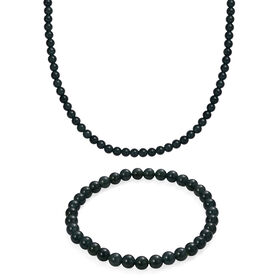 AAA flexibles Olmek Jadeit Armband und 45+5cm Halskette