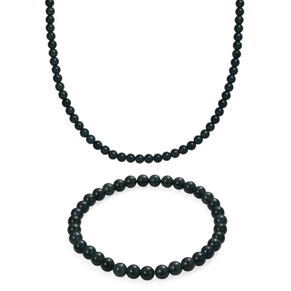 AAA flexibles Olmek Jadeit Armband und 45+5cm Halskette image number 0