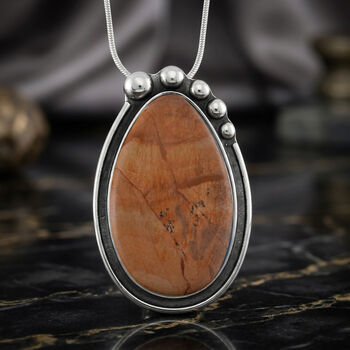 Bild Jasper Halskette ca. 60 cm + 10 cm Extender, Reiner Edelstahl ca. 95.00 ct