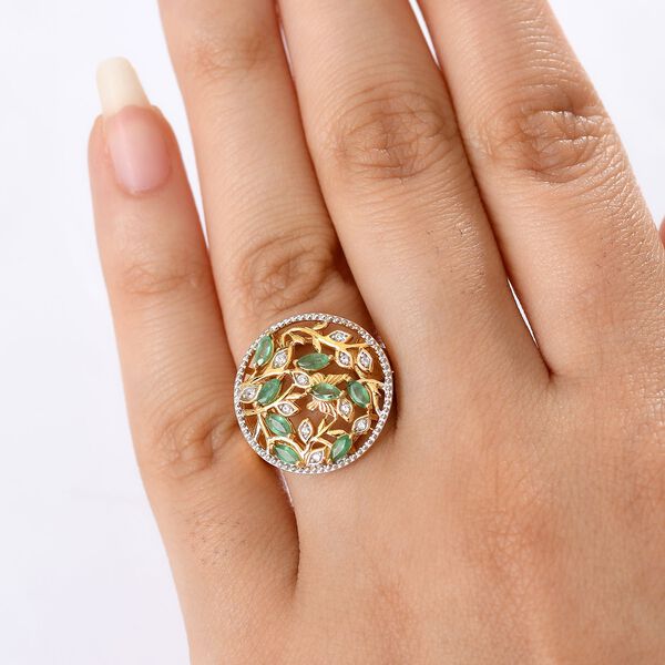 D’Joy Kagem sambischer Smaragd und Zirkon Ring - 0,66 ct. image number 3