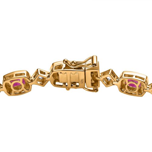 Afrikanisches Rubin und weißes Topas-Armband, 19cm - 11,47 ct. image number 4