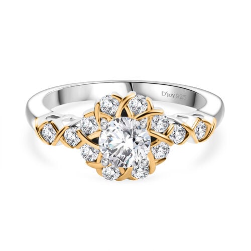 D’joy Moissanit Ring 925 Silber platiniert und vergoldet (Größe 18.00) ca. 0,74 ct image number 0