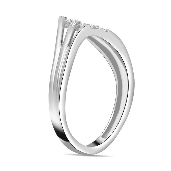 Weißer Diamant Ring, 925 Silber platiniert (Größe 21.00) ca. 0.10 ct image number 4