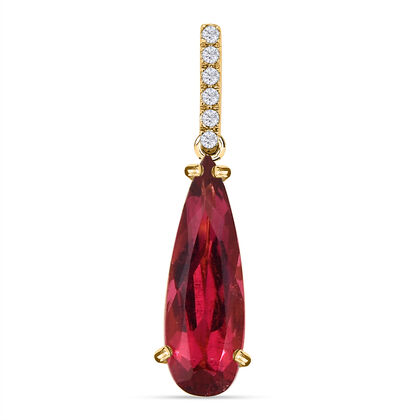 Iliana - AAA Rubellit und weißer Diamant-Anhänger, 750 Gold ca. 2.00 ct