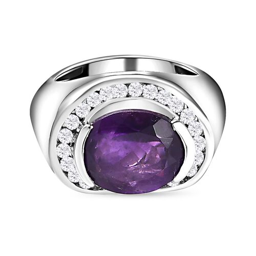 Afrikanischer Amethyst und Zirkon-Ring - 4,91 ct. image number 0
