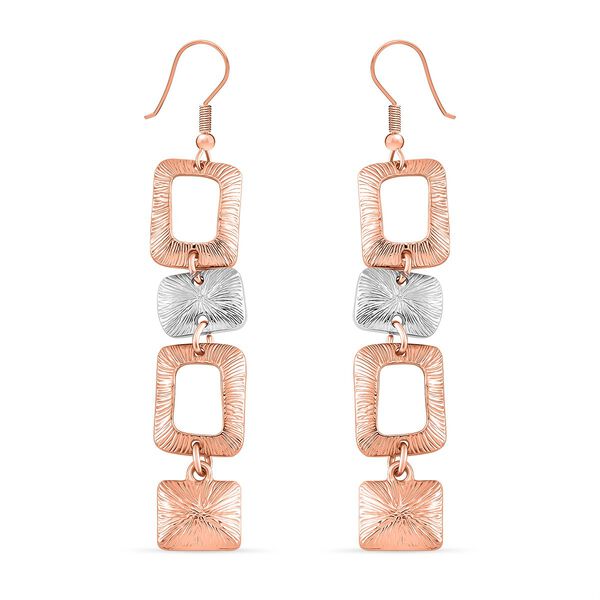 Geometrische Kristall-Ohringe in Ros&eacute;gold- und Silberton image number 4