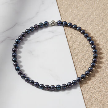 Pfauenfarbene Muschelkernperle 60cm Halskette