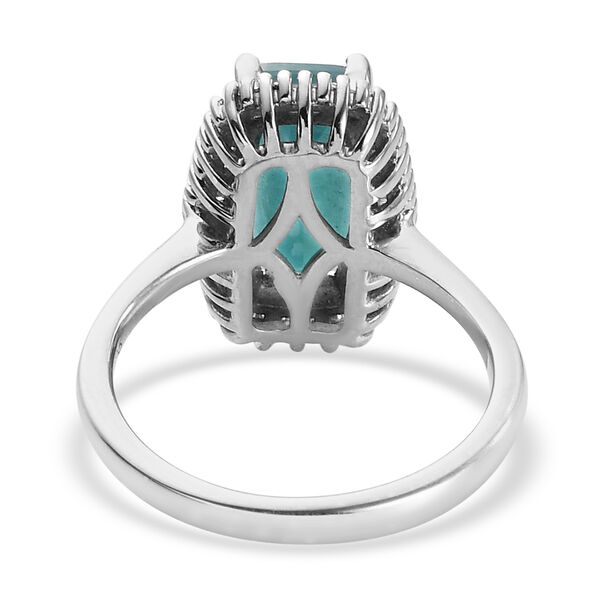 Grandidierit und Diamant Halo Ring 925 Silber Platin-&Uuml;berzug image number 6