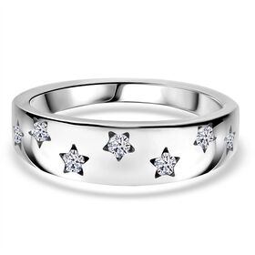 LUXURIANT DIAMOND- SI-GH Labor Diamant Ring, 925 Silber platiniert - 0,20 ct.