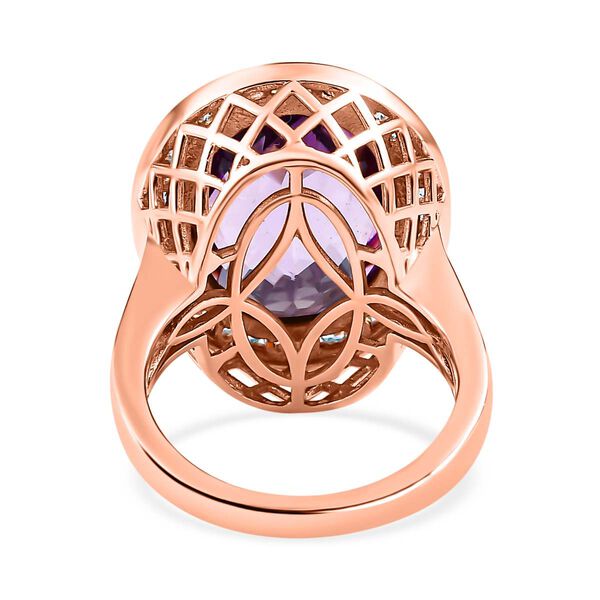 AAA Rose De France Amethyst und Zirkon Ring - 12,25 ct. image number 5