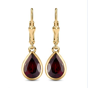 Nat&uuml;rliche Mosambik Granat-Ohrringe, 925 Silber vergoldet ca. 4,41 ct