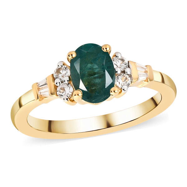 Grandidierit und Zirkon-Ring, 925 Silber Gelbgold Vermeil  ca. 1,11 ct image number 4