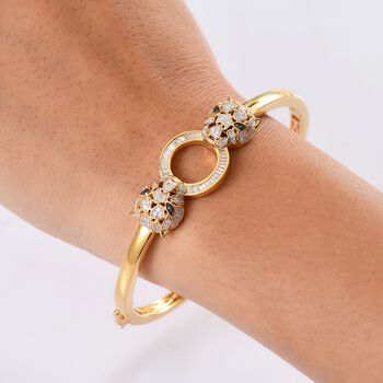 GP Trionfo Kollektion- Kanchanaburi Blauer Saphir, Wei&szlig;er Diamant Armreif ca. 19 cm 925 Silber 750 Gelbgold Vermeil ca. 1.02 ct