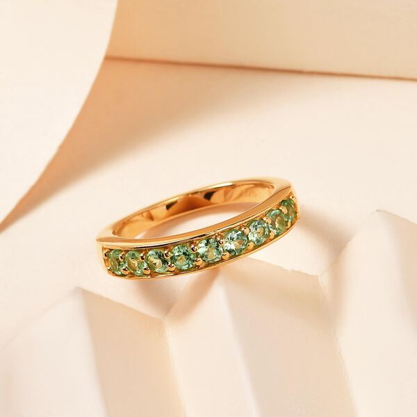 Merelani Mint-Granat Ring, 925 Silber Gelbgold Vermeil, ca. 0.80 ct image number 2