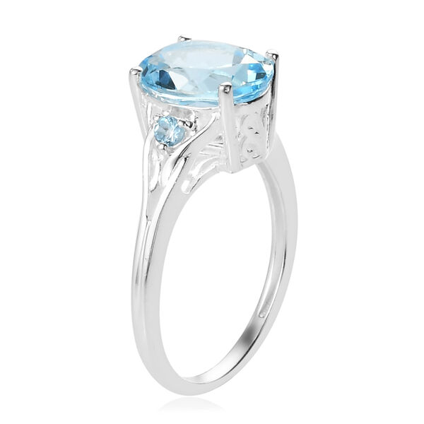 Himmelblauer Topas Ring 925 Silber  ca. 3,06 ct image number 5