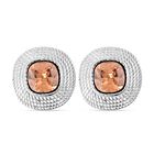 Weißer Zirkonia Ohrringe, Reiner Edelstahl, ca. 7.50 ct
