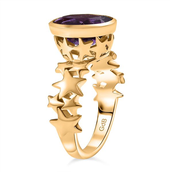 Afrikanischer Amethyst Ring Messing (Größe 18.00) ca. 3,24 ct image number 4