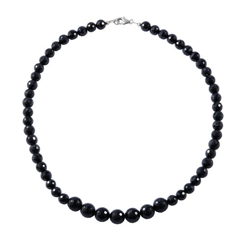 Thai schwarze Spinell Halskette, 45 cm - 300 ct. image number 0