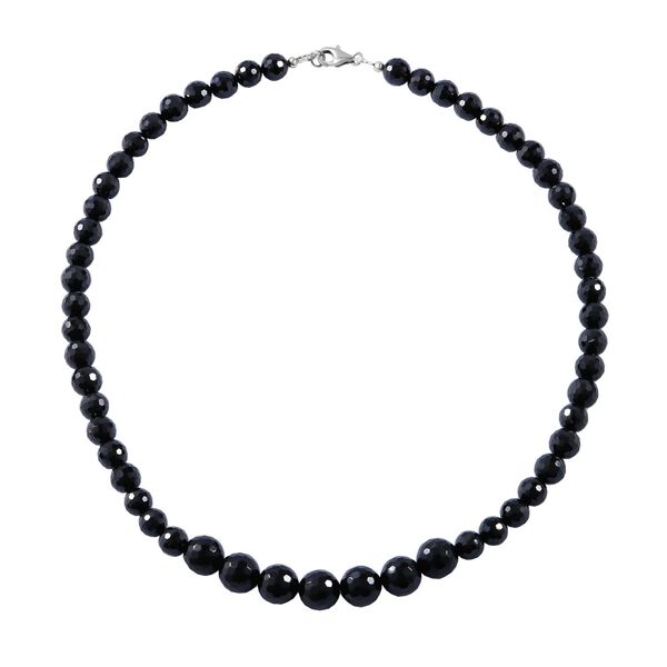 Thai schwarze Spinell Halskette, 45 cm - 300 ct. image number 0