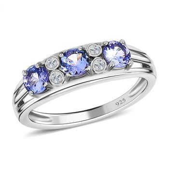 Tansanit und Zirkon Ring - 0,84 ct.