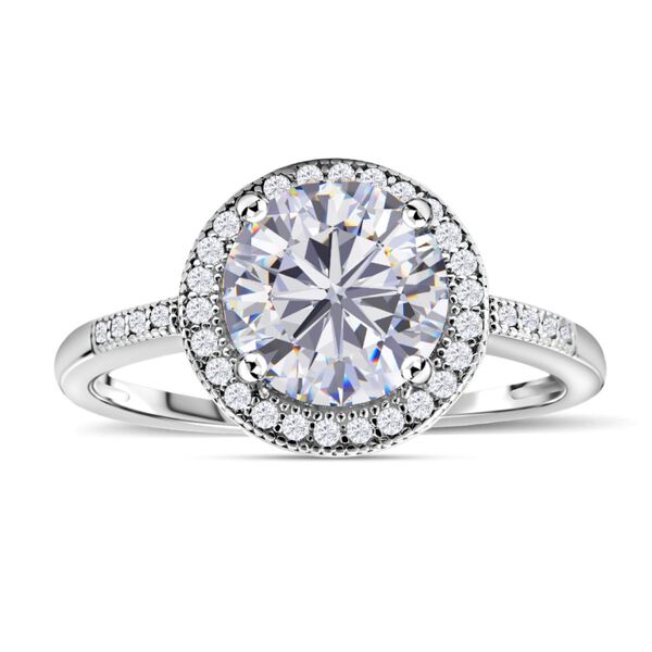 Lustro Stella - Wei&szlig;er Zirkonia Ring, 925 Silber platiniert (Gr&ouml;&szlig;e 16.00) ca. 3,65 ct image number 3