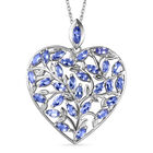 Tansanit Schmuckset 925 Silber rhodiniert ca. 3,86 ct.