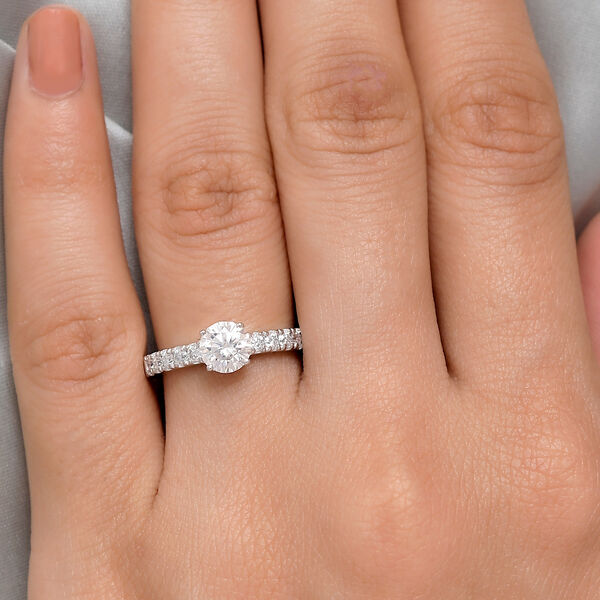 88 Facetten Moissanit-Ring, 925 Silber platiniert  ca. 1,14 ct image number 3