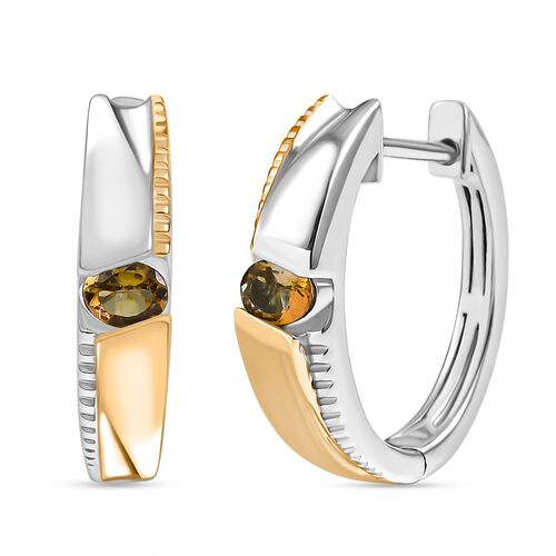 D’joy AA Natürlicher goldener Tansanit Ohrringe 925 Silber platiniert und vergoldet ca. 0,33 ct. image number 0