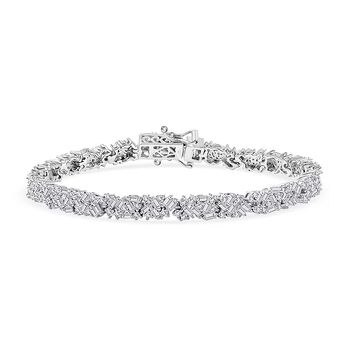 LUXURIANT DIAMOND - Lab Grown Diamant SI-GH Armband ca. 18.5 cm 925 Silber Rhodiniert (10-15 Werktage Lieferzeit) ca. 4.00 ct