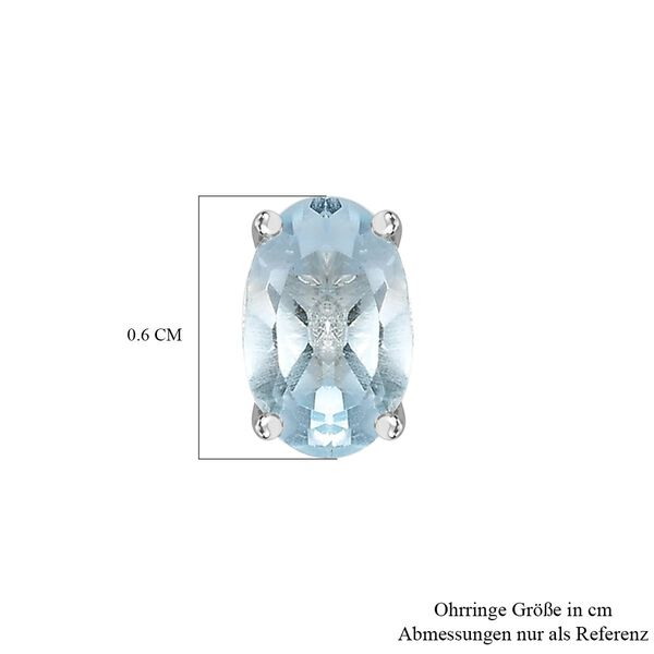 Himmelblaue Topas-Solit&auml;r-Ohrringe - 0,98 ct. image number 5