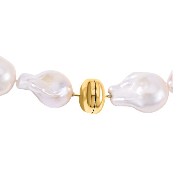 14-16 mm Premium wei&szlig;e Barockperle-Halskette, 50 cm image number 4