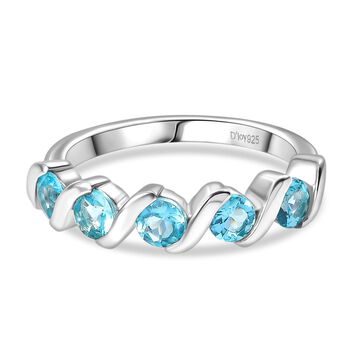 Djoy AA Betroka Blauer Apatit Meeresrauschen Ring 925 Silber rhodiniert (Gr&ouml;&szlig;e 21.00) ca. 0.99 ct