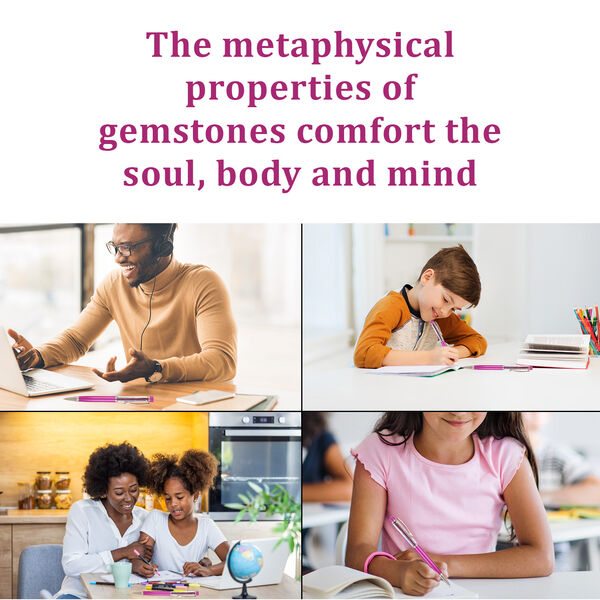 Premium Kollektion - Echter Rubin Kugelschreiber mit extra Mine und Schlüsselanhänger image number 6