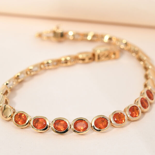 Purpurrotes Feueropal-Armband in Silber image number 2