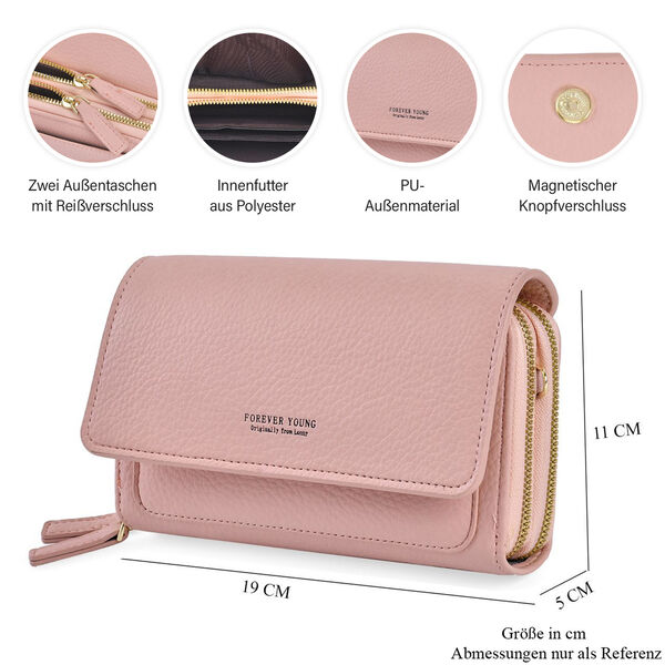 Crossbody-Tasche mit RFID-Schutz, Rosa image number 4