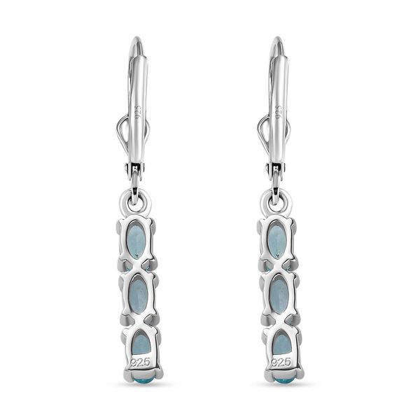 Paraiba-Apatit Ohrringe 925 Silber platiniert ca. 1,52 ct. image number 5