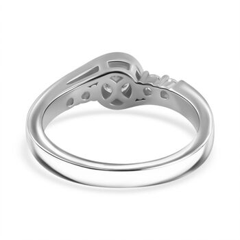 Moissanit Ring, 925 Silber rhodiniert - 0,74 ct.