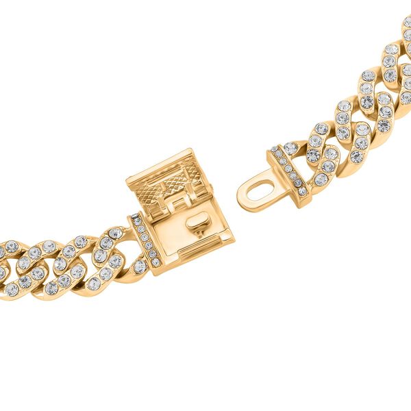 DESIGNER INSPIRIERT Schmetterling Wei&szlig;er Kristall Halskette ca. 45 cm, Goldfarben image number 6