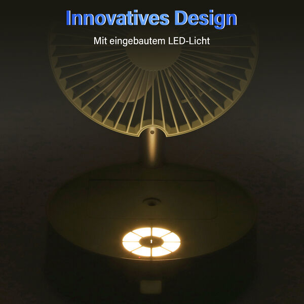 Kabelloser, faltbarer Ventilator mit integriertem Luftbefeuchter, USB-Anschluss, Wei&szlig;gr&uuml;n image number 3