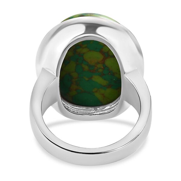 Gr&uuml;nes T&uuml;rkis Ring, Edelstahl, (Gr&ouml;&szlig;e 16.00), ca. 16.17 ct image number 6