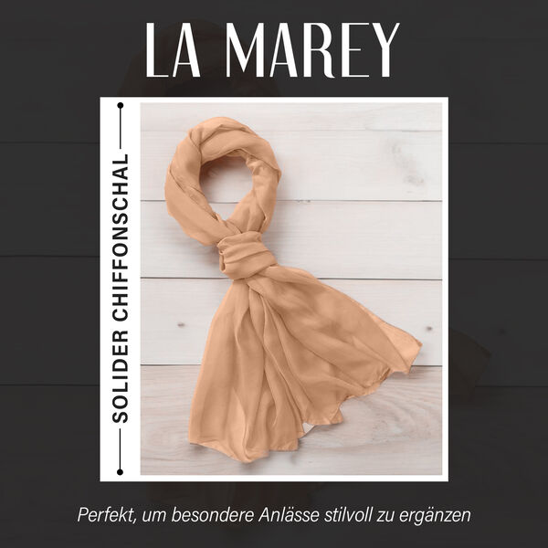 LA MAREY – Chiffon Schal aus Maulbeerseide, beige image number 2