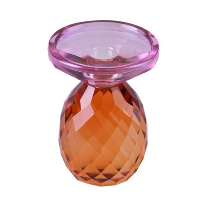 Ananas-Kerzenhalter aus Glas, Gr&ouml;&szlig;e: 10x13cm, lila