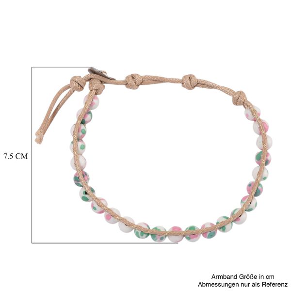 Flexibles mehrfarbiges Regenblumen-Yuhua-Quarzit Armband - 35 ct. image number 5