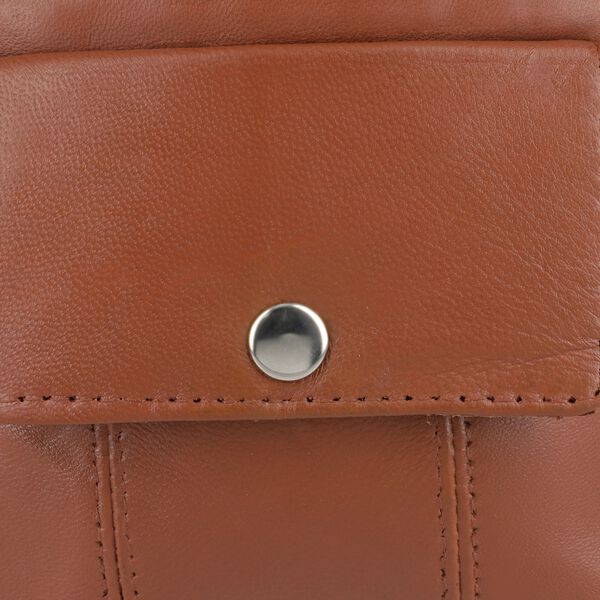 100% Echtleder Crossbody-Tasche, 15.25x19.05 cm, braun image number 8