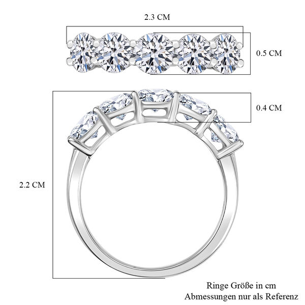 LUXURIANT SI-GH Labor Diamant Ring, 925 Silber rhodiniert - 2 ct. image number 6