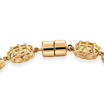 D'Joy AAA Ouro Verde-Quarz Armband ca. 19 cm 925 Silber 750 Gelbgold vermeil ca. 13,82 ct.