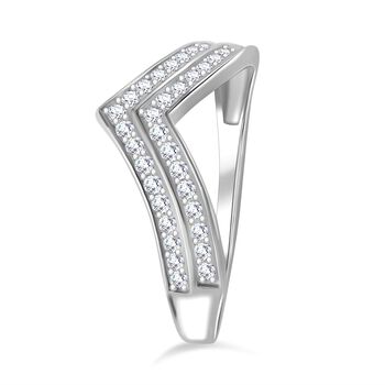 LUSTRO STELLA - Wei&szlig;er Zirkonia Ring, 925 Silber rhodiniert (Gr&ouml;&szlig;e 21.00)