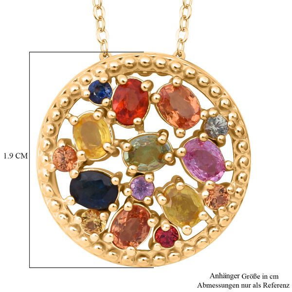 Mehrfarbiger Saphir Anh&auml;nger mit 50cm Kette - 2,11 ct. image number 6
